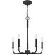 Abner 5 Light 18 inch Matte Black Chandelier Ceiling Light