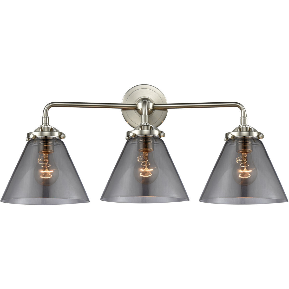 Nouveau Large Cone 3 Light 25.75 inch Bathroom Vanity Light
