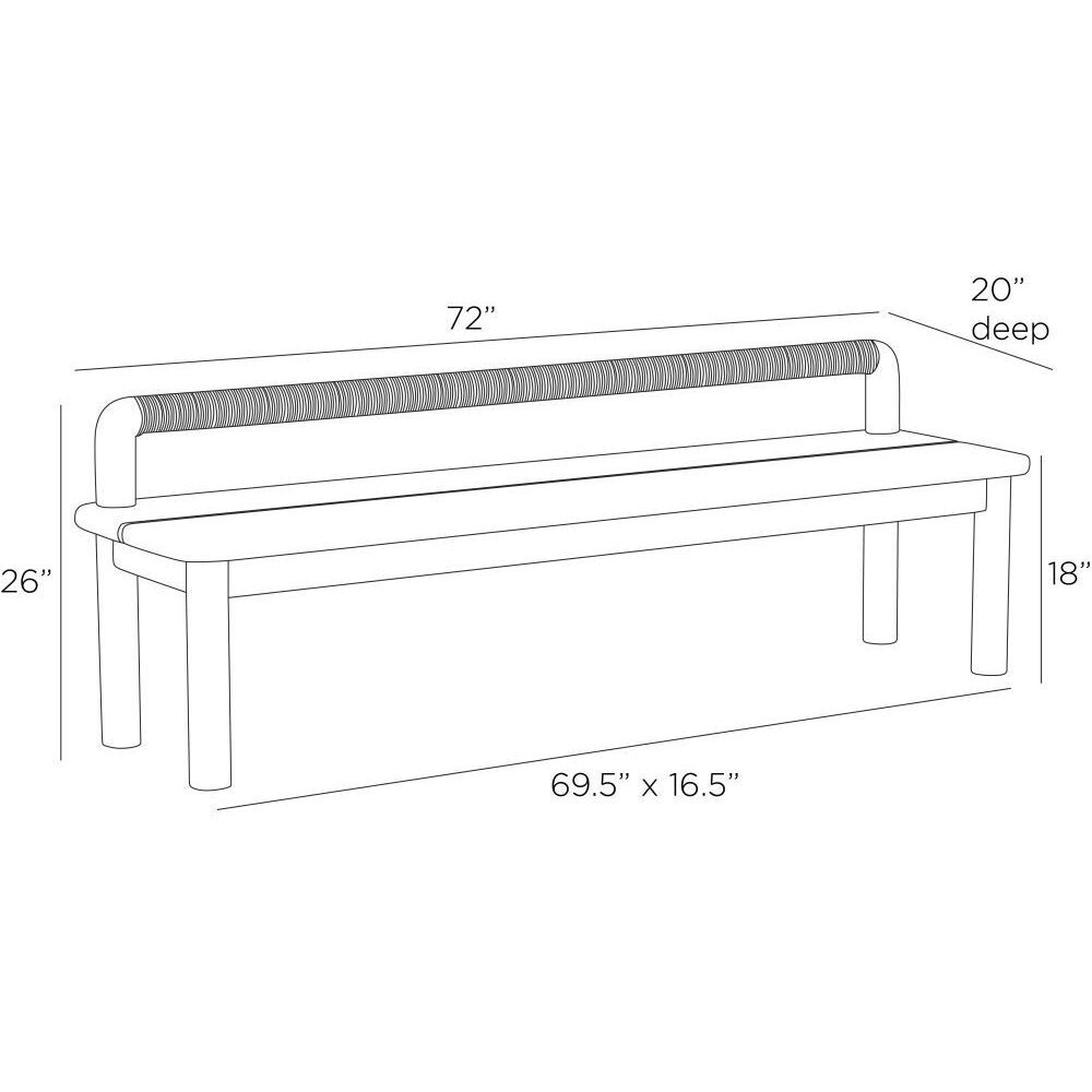 Escape Weathered Teak and Pebble Outdoor Bench
