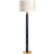 Leather 53 inch 100.00 watt Blue and Gold Floor Lamp Portable Light