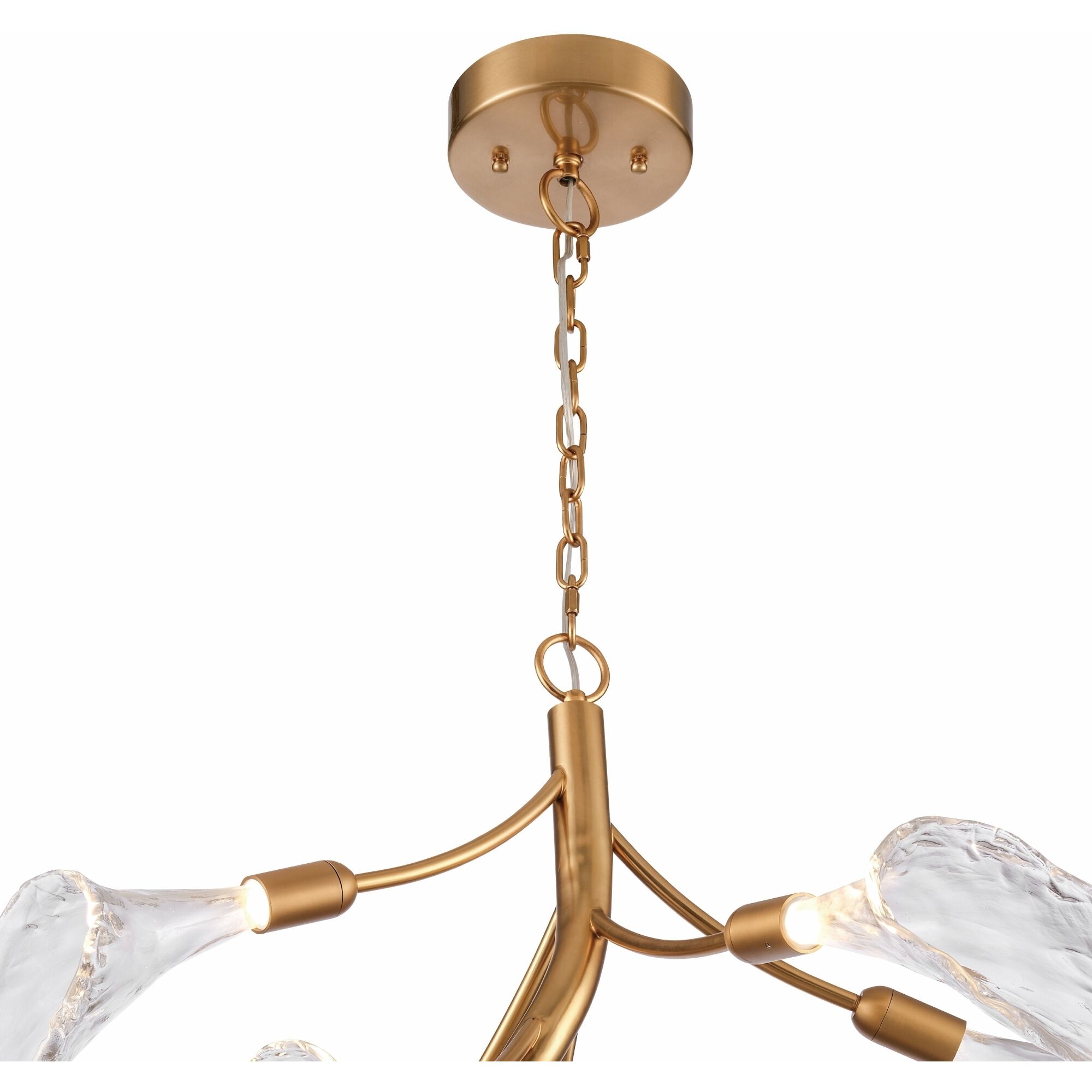 Calla 10 Light 35 inch Satin Brass Chandelier Ceiling Light