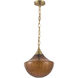 Alora Mood Farrah 1 Light 11.88 inch Brushed Gold Pendant Ceiling Light in Amber Ribbed Glass