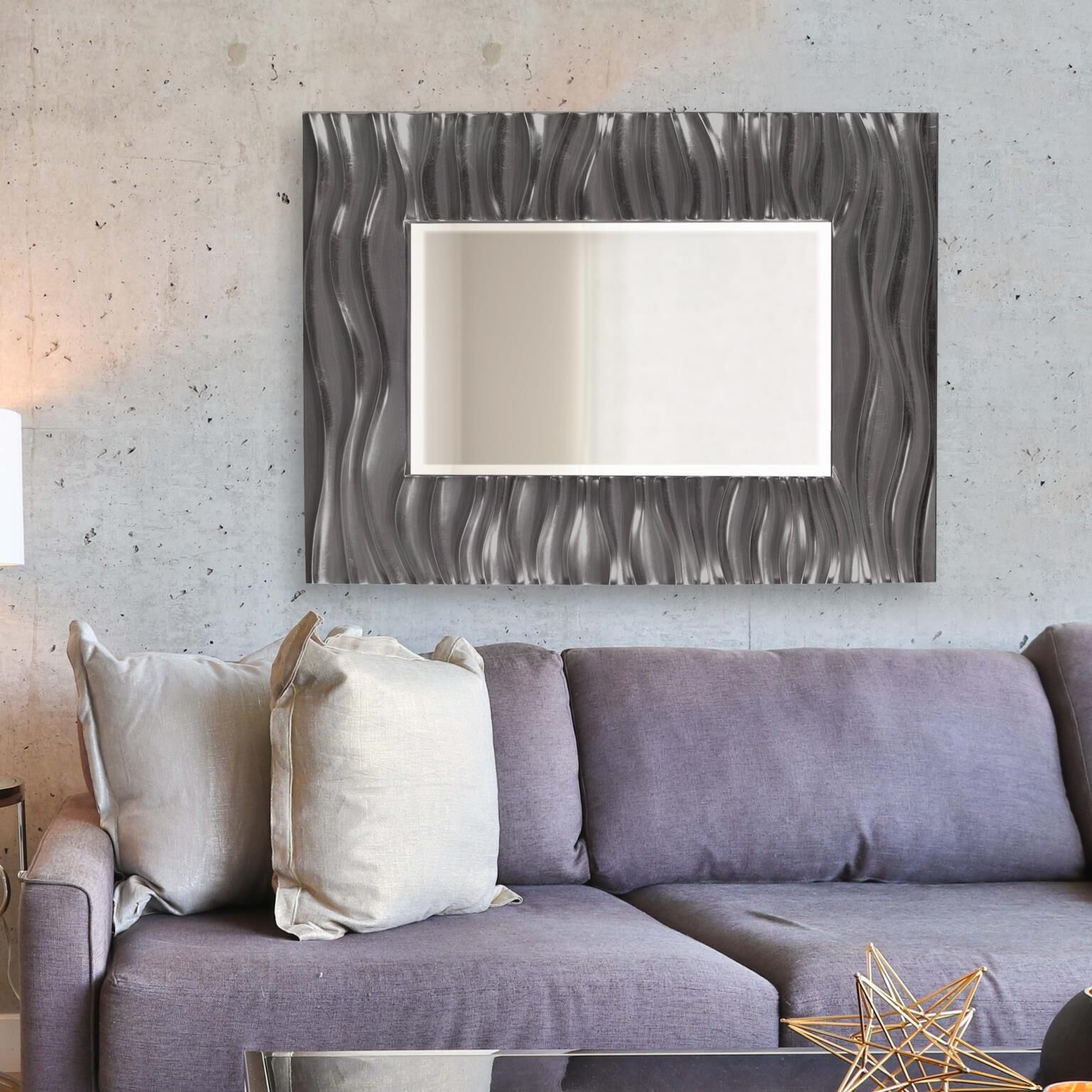 Zenith 39 X 31 inch Glossy Charcoal Wall Mirror