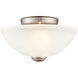Somerset 2 Light 11 inch Brushed Nickel Semi-Flush Mount Ceiling Light