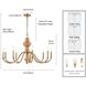 French Country 9 Light 36 inch Natural Brass Chandelier Ceiling Light, Converts to Semi Flush