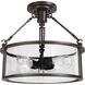 Buchanan 3 Light 16 inch Western Bronze Semi-Flush Mount Ceiling Light