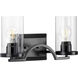 Lassiter 2 Light 16 inch Matte Black Bath Vanity Wall Light