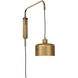 Jeno 21 inch 9.00 watt Satin Brass Swing Arm Wall Sconce Wall Light, Small
