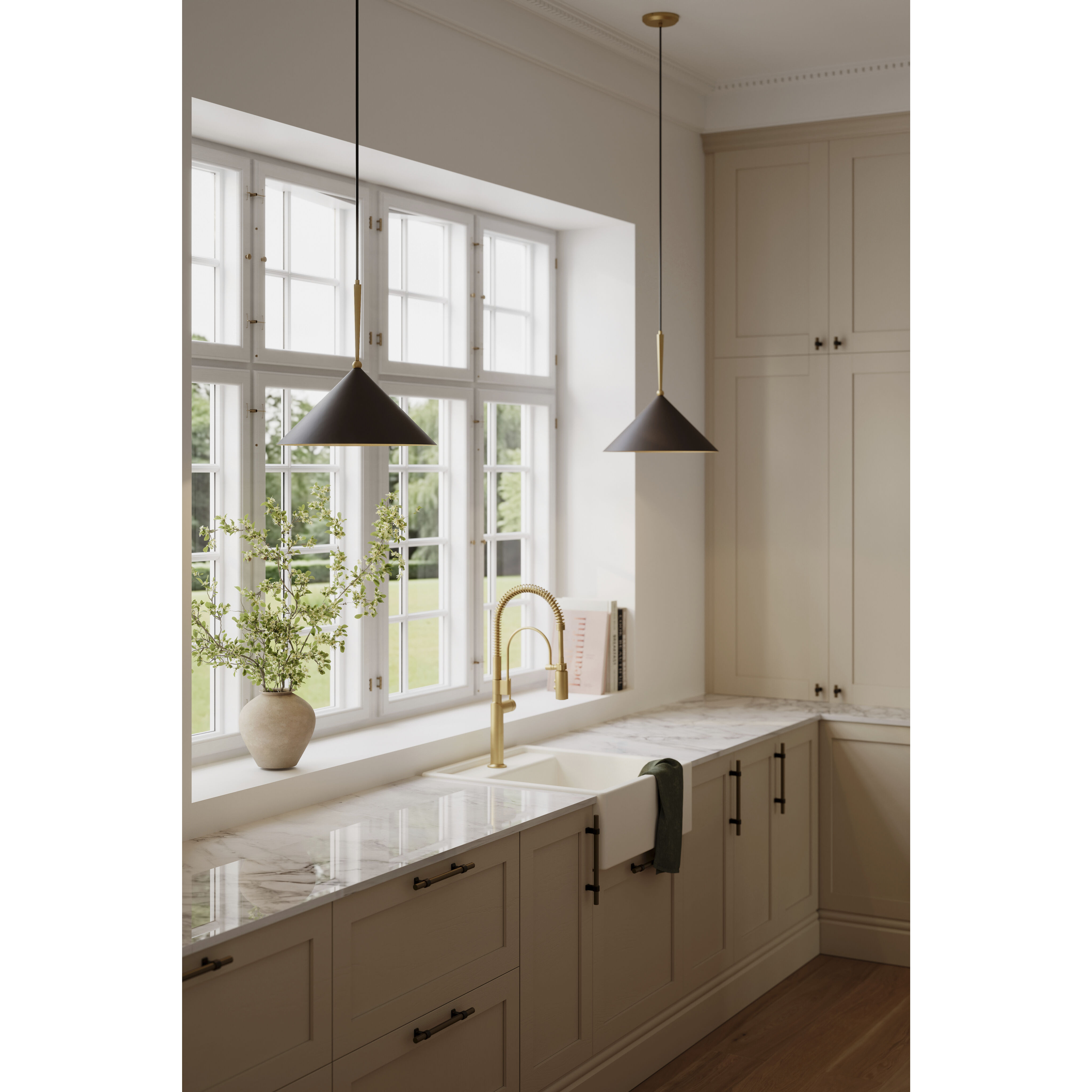 Cortan 1 Light 16 inch Legacy Brass and Dark Bronze Pendant Ceiling Light