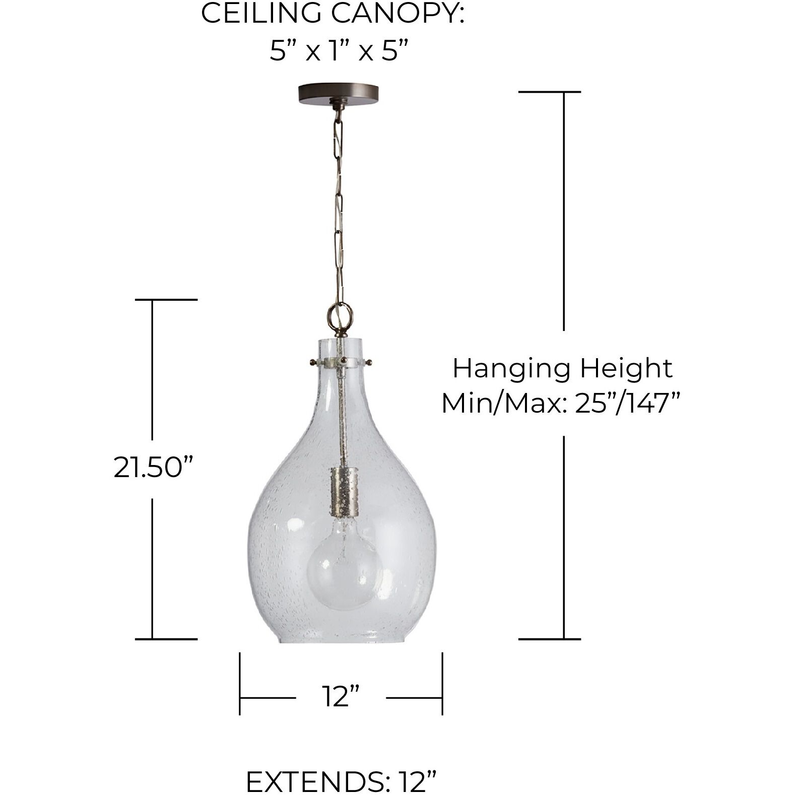 Rabun 1 Light 12 inch Brushed Pewter Pendant Ceiling Light in Polished Pewter