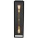 Ashland 2 Light 31 inch Matte Black with Sanded Gold Outdoor Wall Sconce