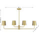 Contemporary 4 Light 42 inch Natural Brass Linear Chandelier Ceiling Light