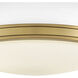 Barton 2 Light 14.25 inch Matte White with Lacquered Brass Flush Mount Ceiling Light