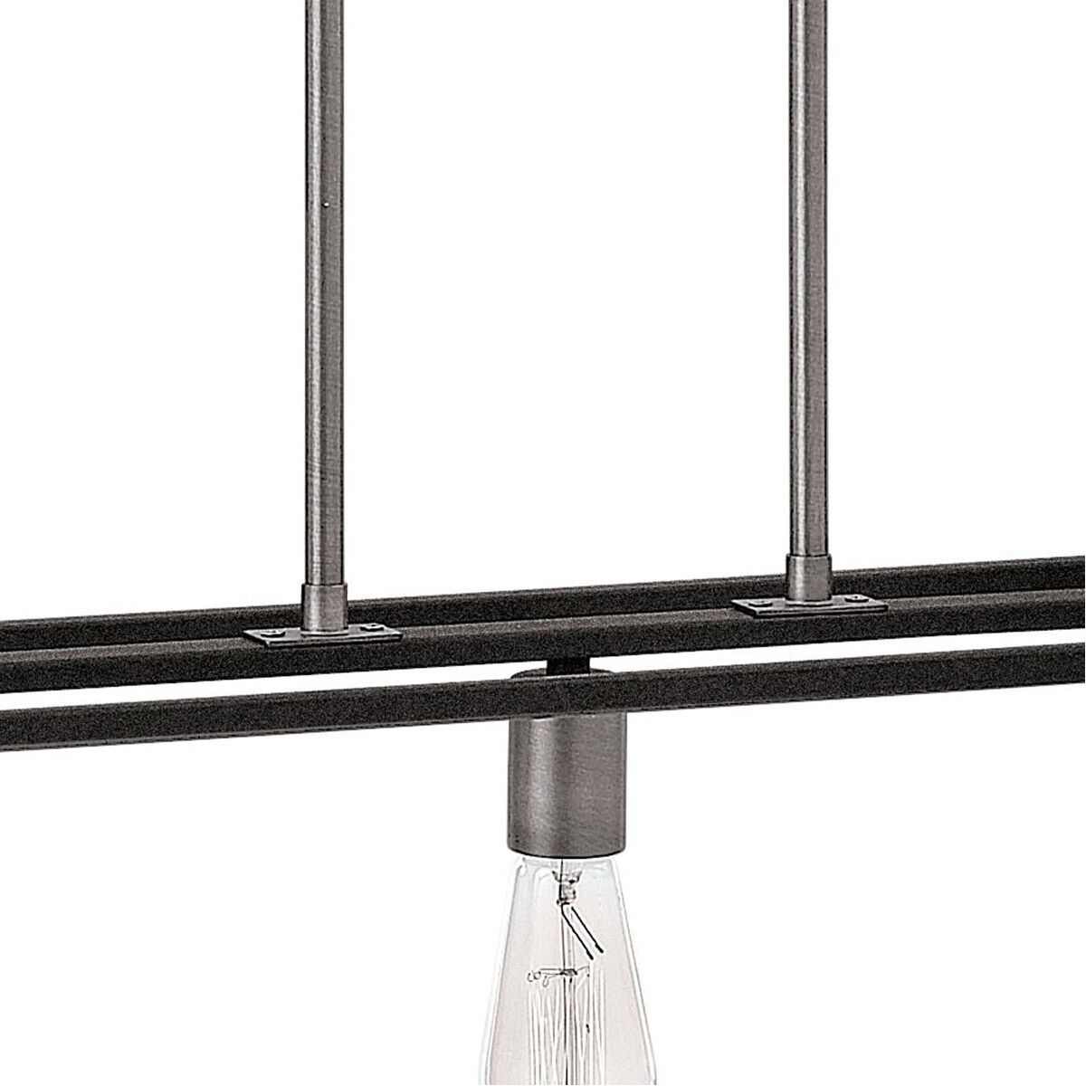 Fulton 7 Light 65 inch Aged Zinc with Antique Nickel Indoor Linear Chandelier Ceiling Light