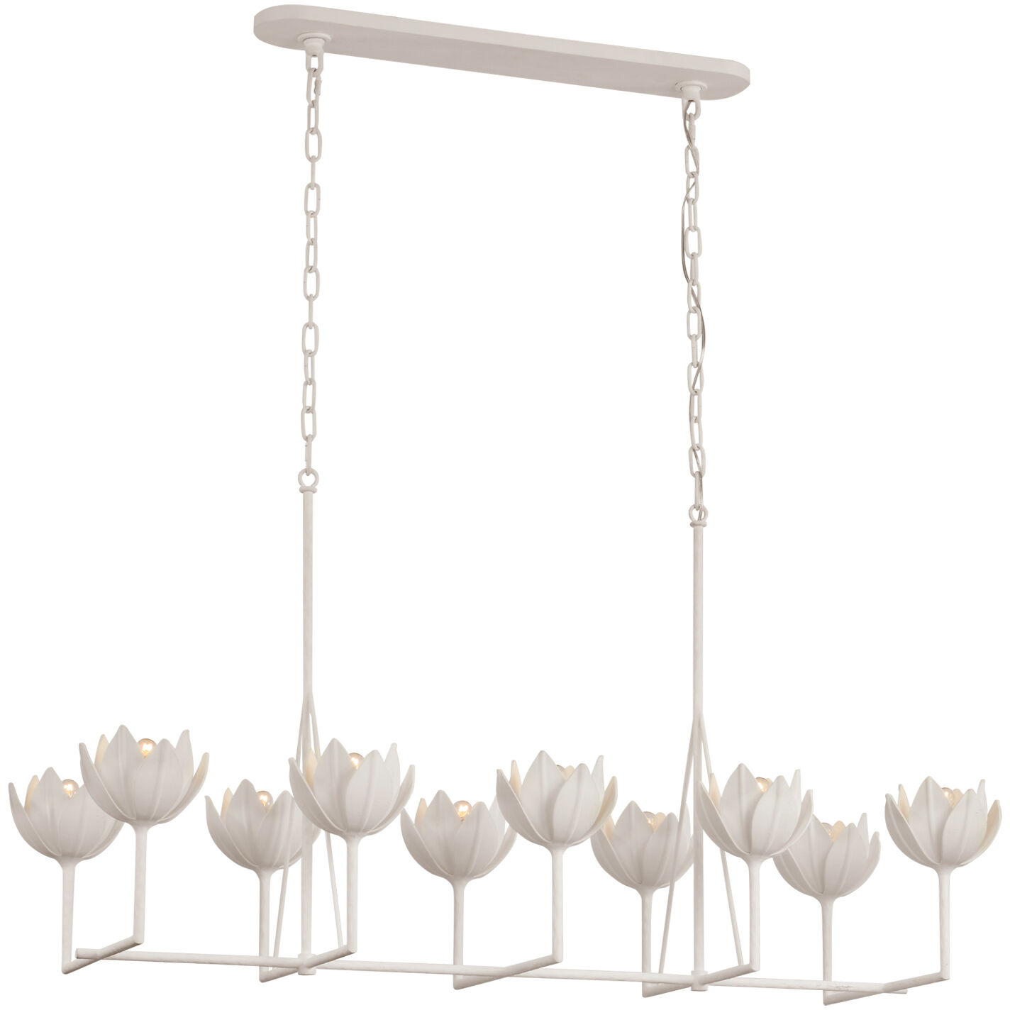 Visual Comfort Signature Collection Julie Neill Alberto LED 50.5 inch Plaster White Linear Chandelier Ceiling Light, Large JN5313PW - Open Box