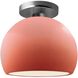 Radiance 1 Light 7 inch Gloss Blush and Brushed Nickel Semi Flush Ceiling Light