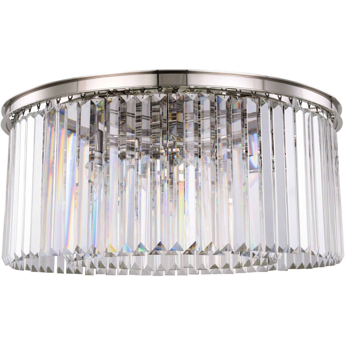 Sydney 8 Light 31.5 inch Polished nickel Flush Mount Ceiling Light in Clear, Urban Classic