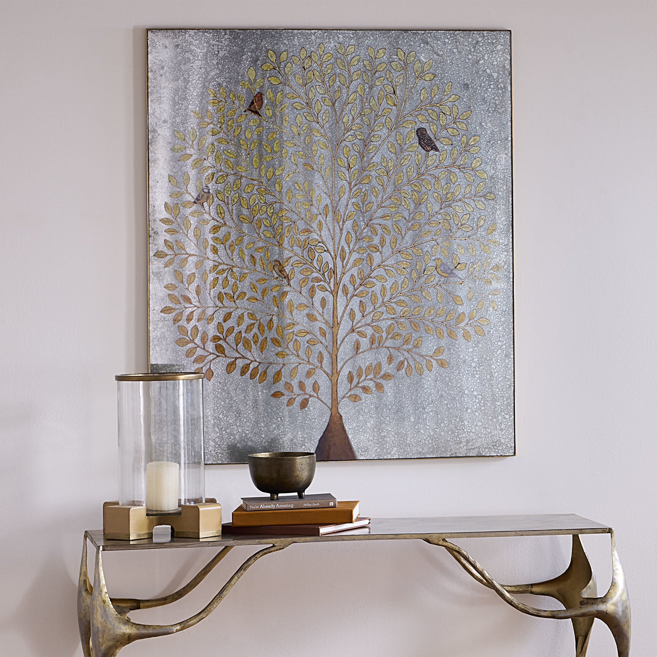 Provenance Blue and Grey and Printed Mercury Wall Art, Inline