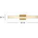 Cadiz LED 30 inch Heritage Brass Vanity Light Wall Light