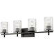 Grayson 4 Light 31 inch Matte Black Vanity Wall Light