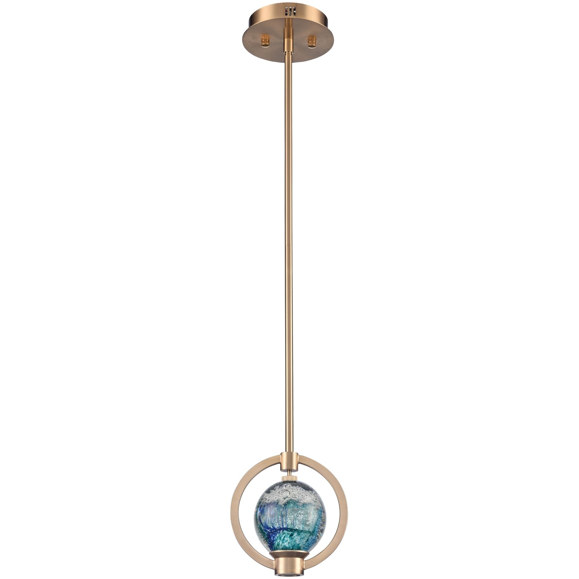 Utopia 1 Light 4 inch Lacquered Gold Pendant Ceiling Light