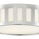 Kendal 3 Light 14 inch Polished Nickel Flush Ceiling Light