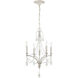 French Parlor 4 Light 16 inch Vintage White with Clear Chandelier Ceiling Light