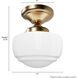 Saddle Creek 1 Light 7.5 inch Alturas Gold Semi Flush Mount Ceiling Light