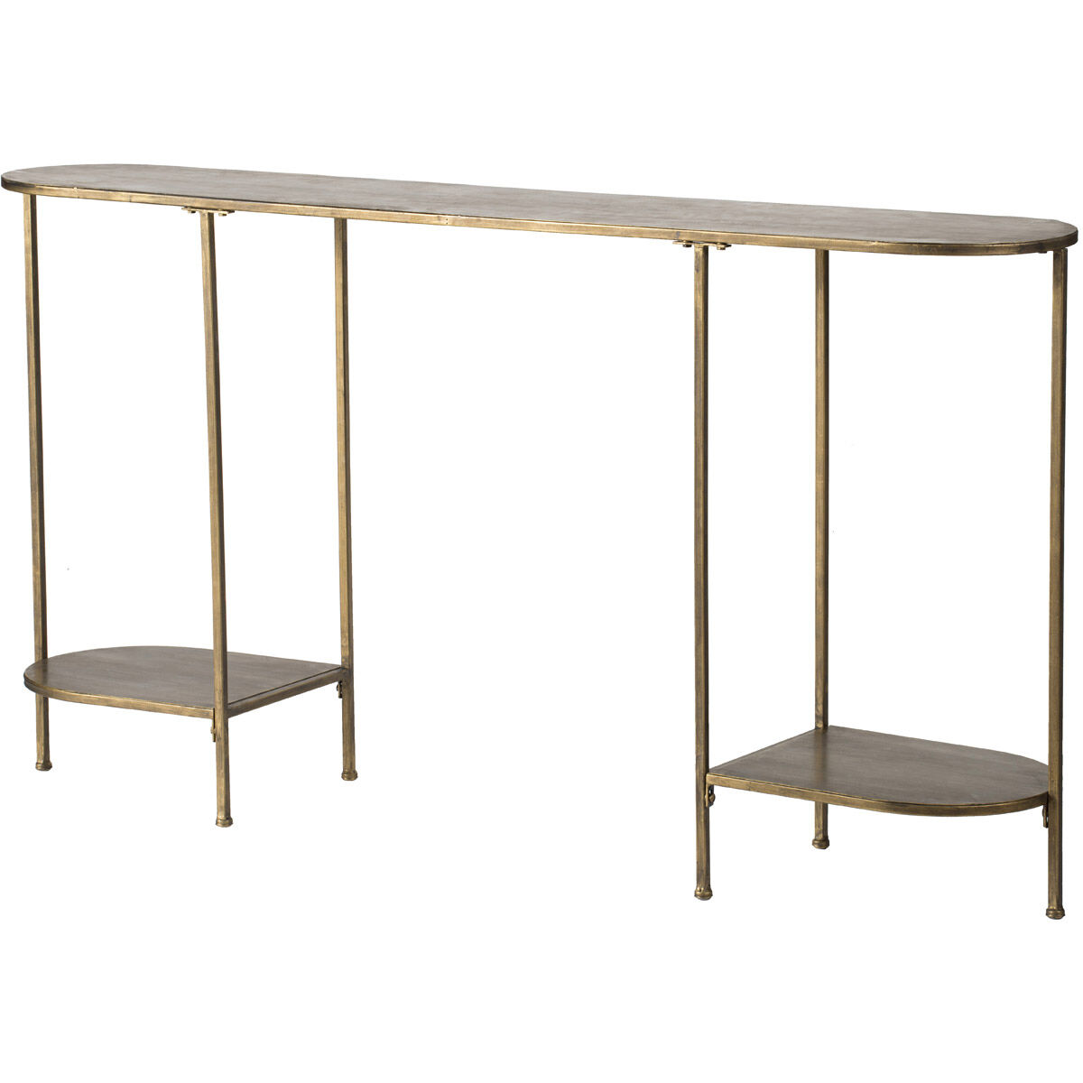 Oval 57.1 X 11.8 inch Antique Gold Console Table