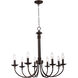 Candle 8 Light 27 inch Rubbed Oil Bronze Chandelier Ceiling Light