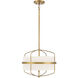 Transitional 3 Light 16.25 inch Natural Brass Pendant Ceiling Light
