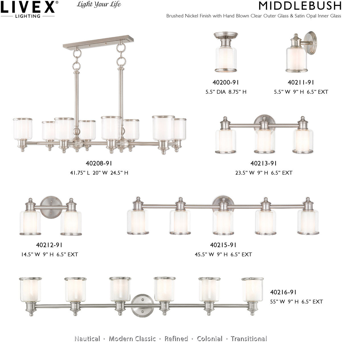 Middlebush 5 Light 25 inch Brushed Nickel Chandelier Ceiling Light