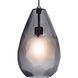 Sean Lavin Briolette Grande LED 8.7 inch Satin Nickel Pendant Ceiling Light in LED 90 CRI 2700K, Smoke Glass