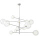 Argento 12 Light 51.18 inch Nickel Chandelier Ceiling Light, Large