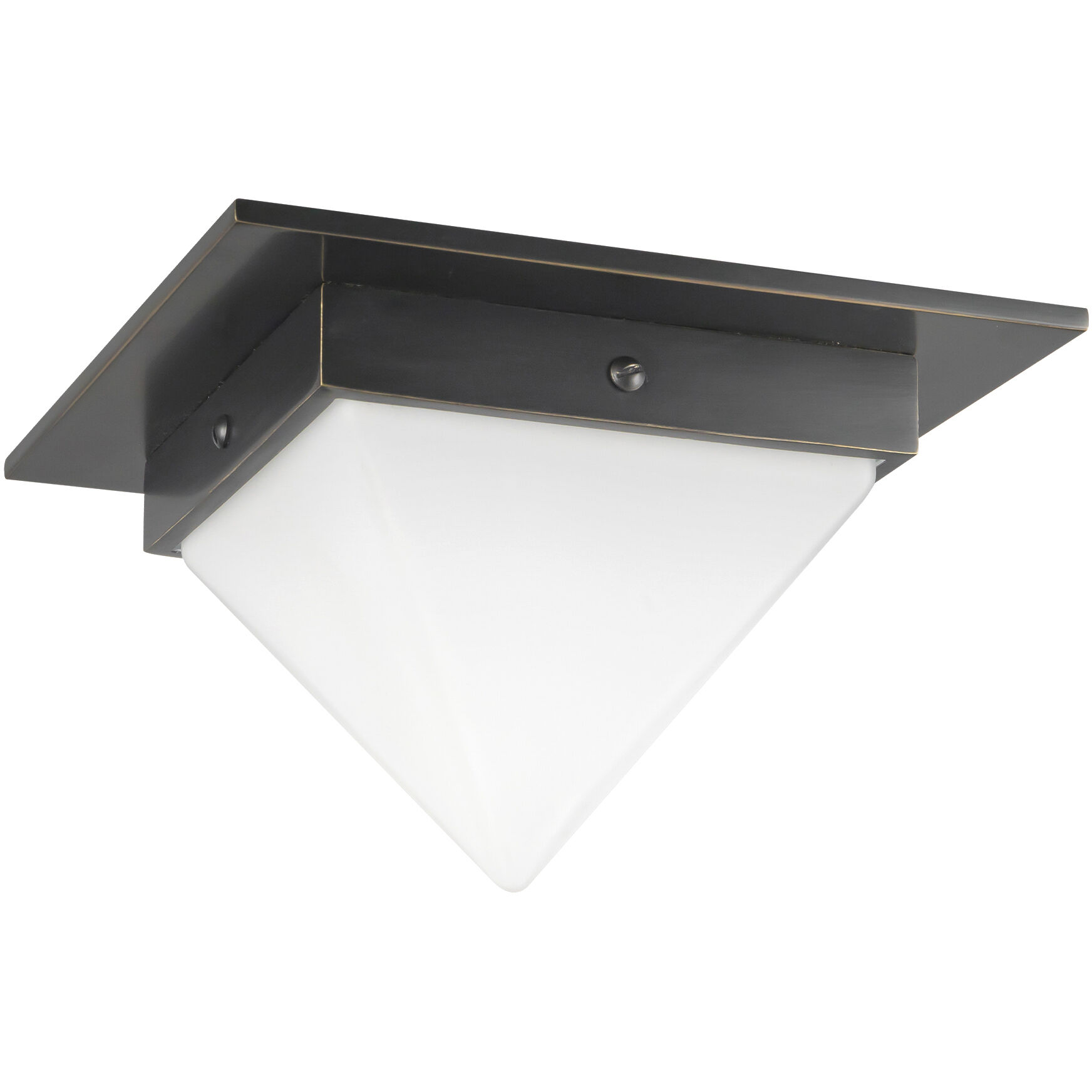 Mineral 1 Light 7.88 inch Urban Bronze and Matte Opal Glass Flush Mount Ceiling Light in Opal Glass Shade
