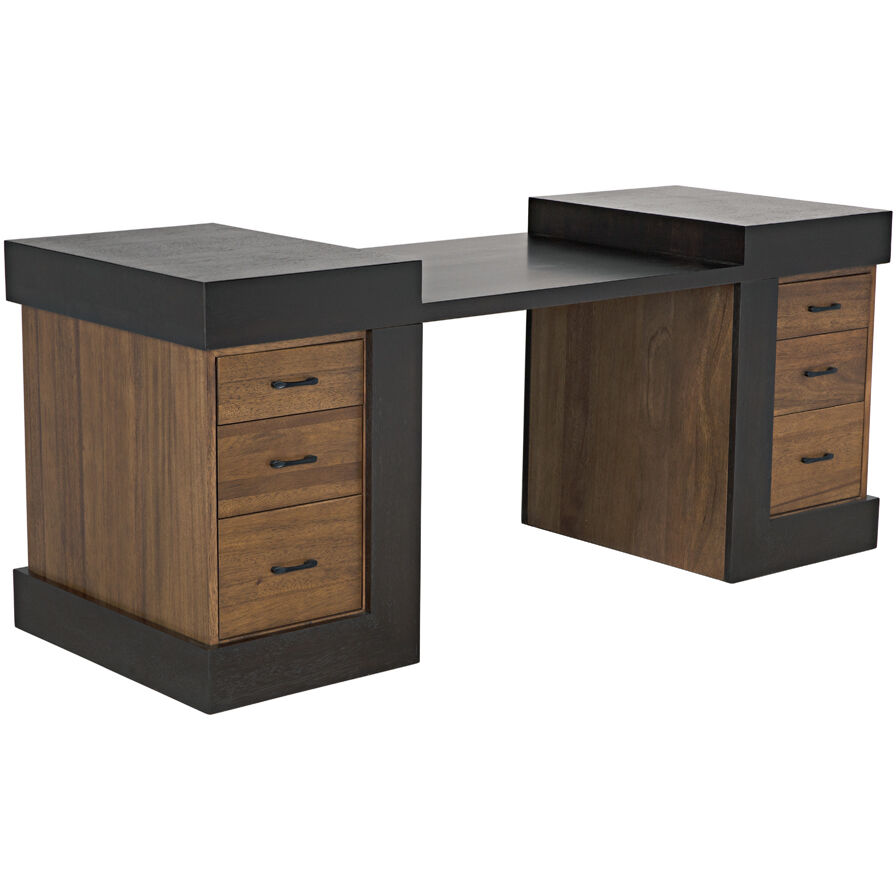 Bentley 76 X 29 inch Dark Walnut and Ebony Walnut Desk