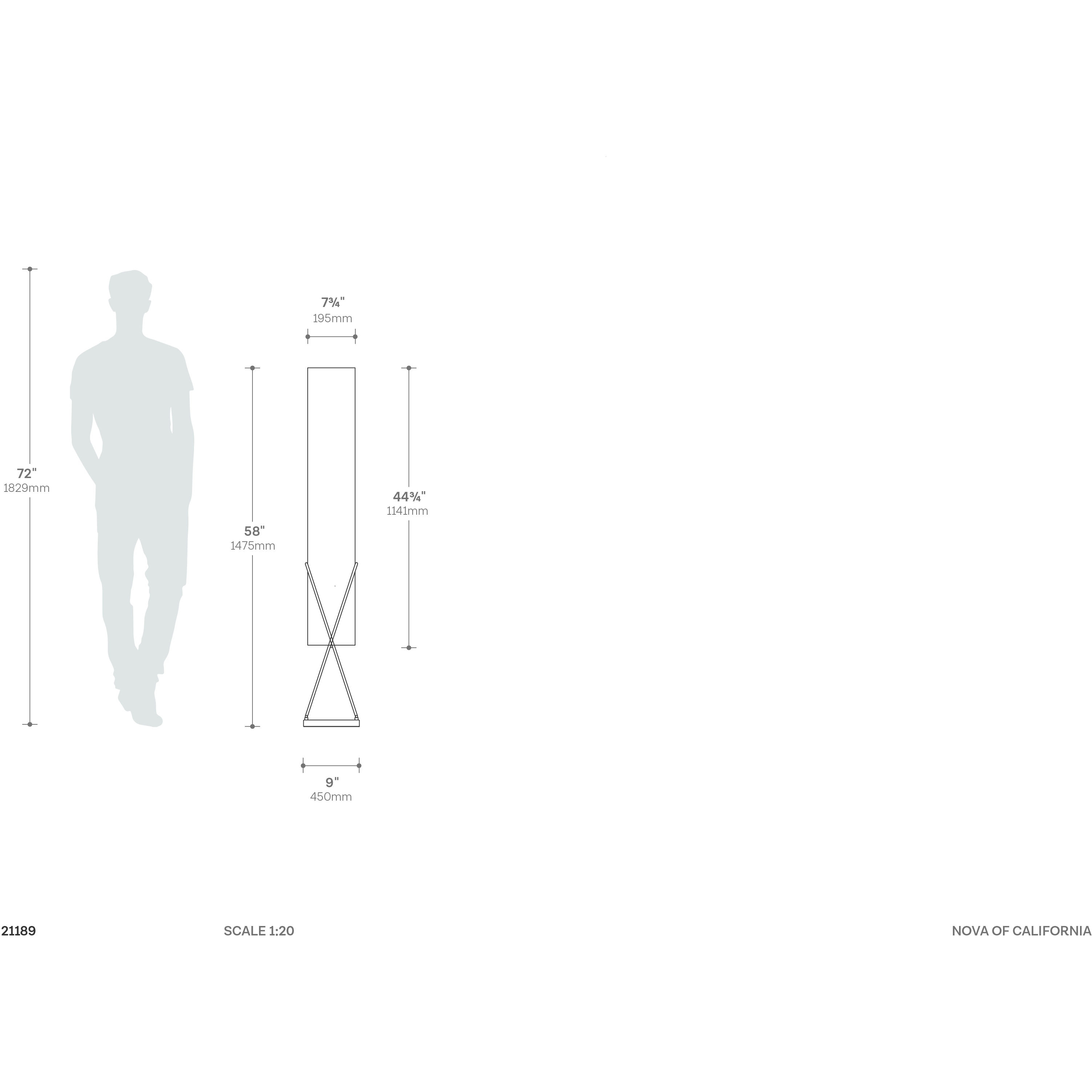 Internal 58 inch 40.00 watt Polished Chrome and Chrome Floor Lamp Portable Light