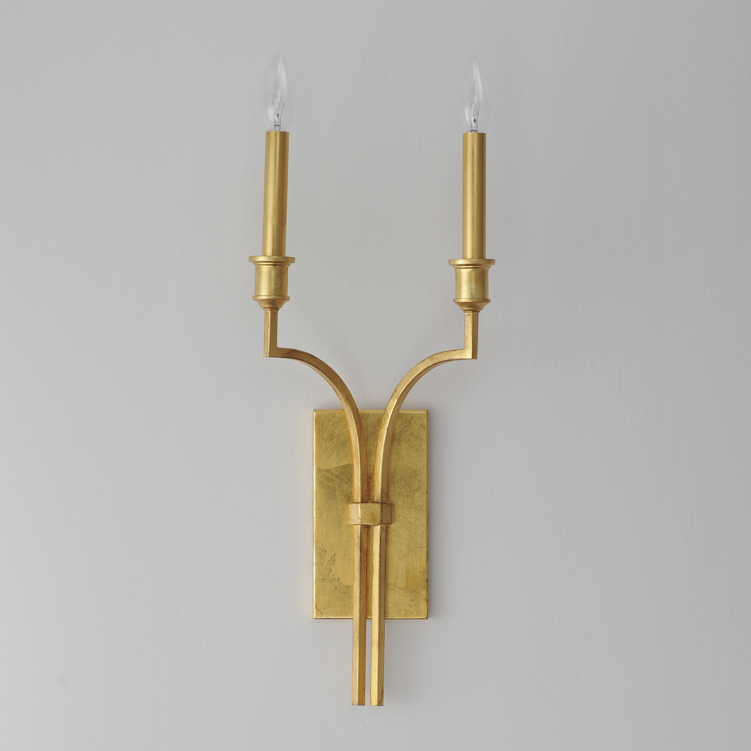 Normandy 2 Light 9 inch Gold Leaf Wall Sconce Wall Light