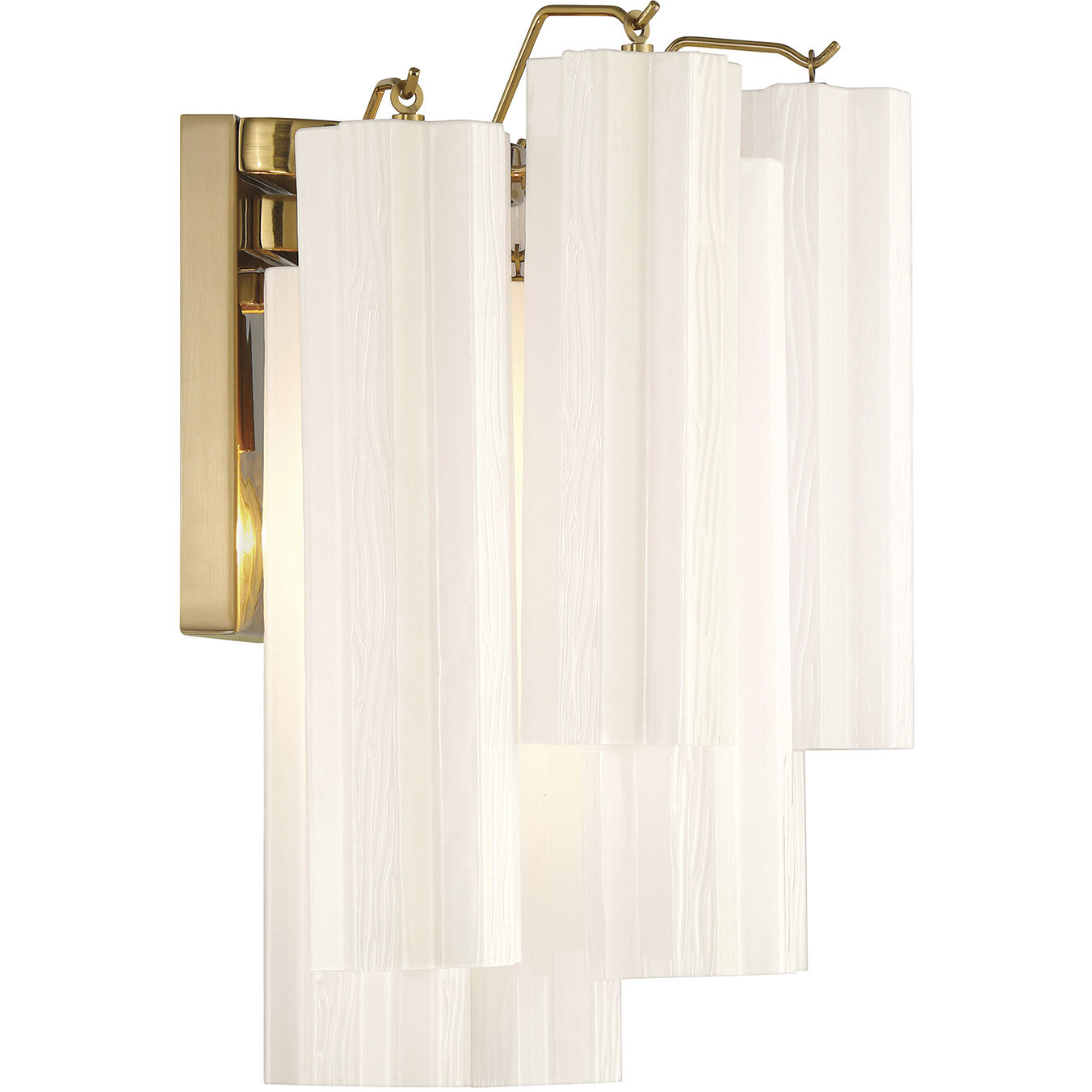 Addis Bath Wall Light in Tronchi Glass White