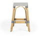 Robias Rectangular Rattan 24.5" Counter Stool in White and Black Dot