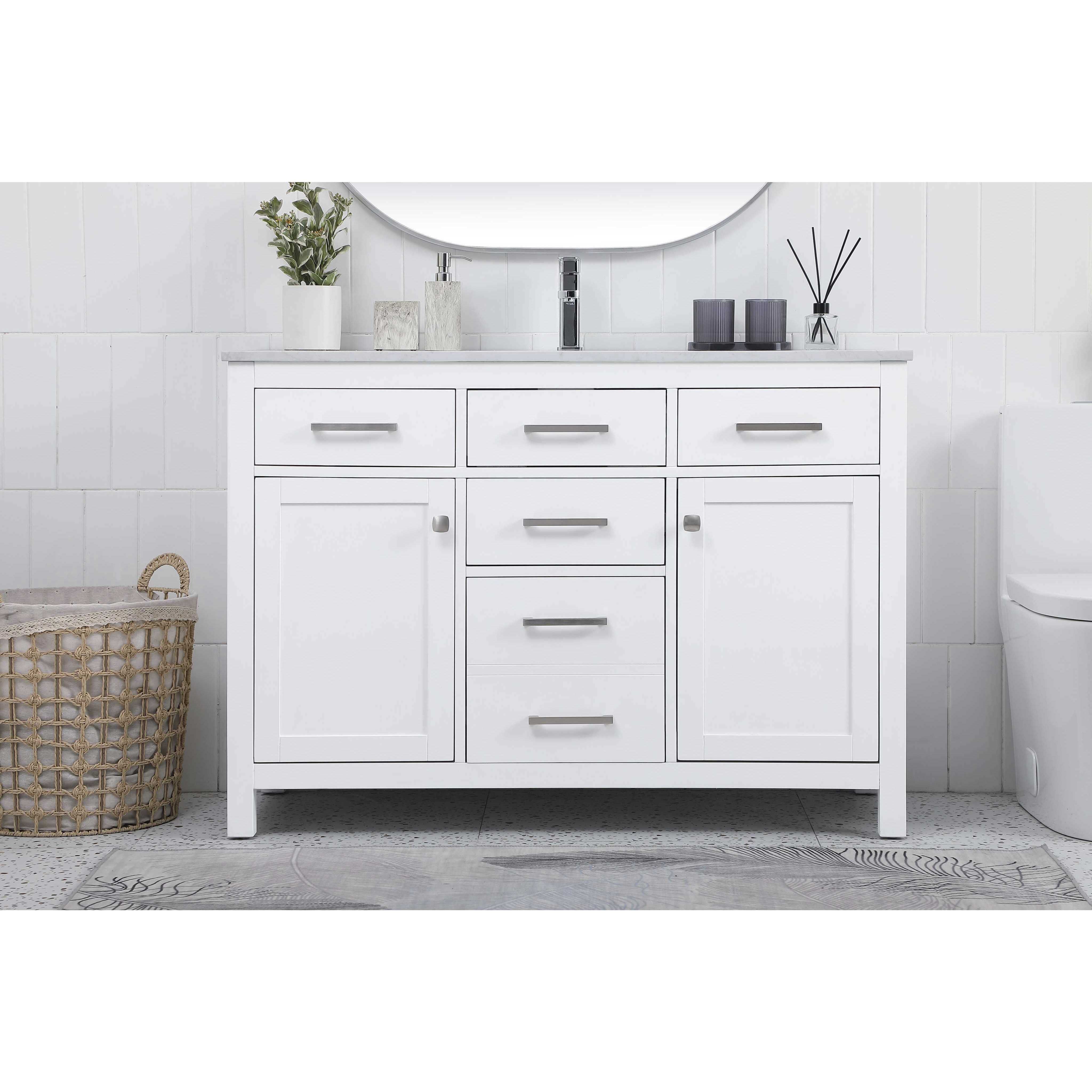 Lewis 48 X 22 X 34 inch White Vanity Sink Set