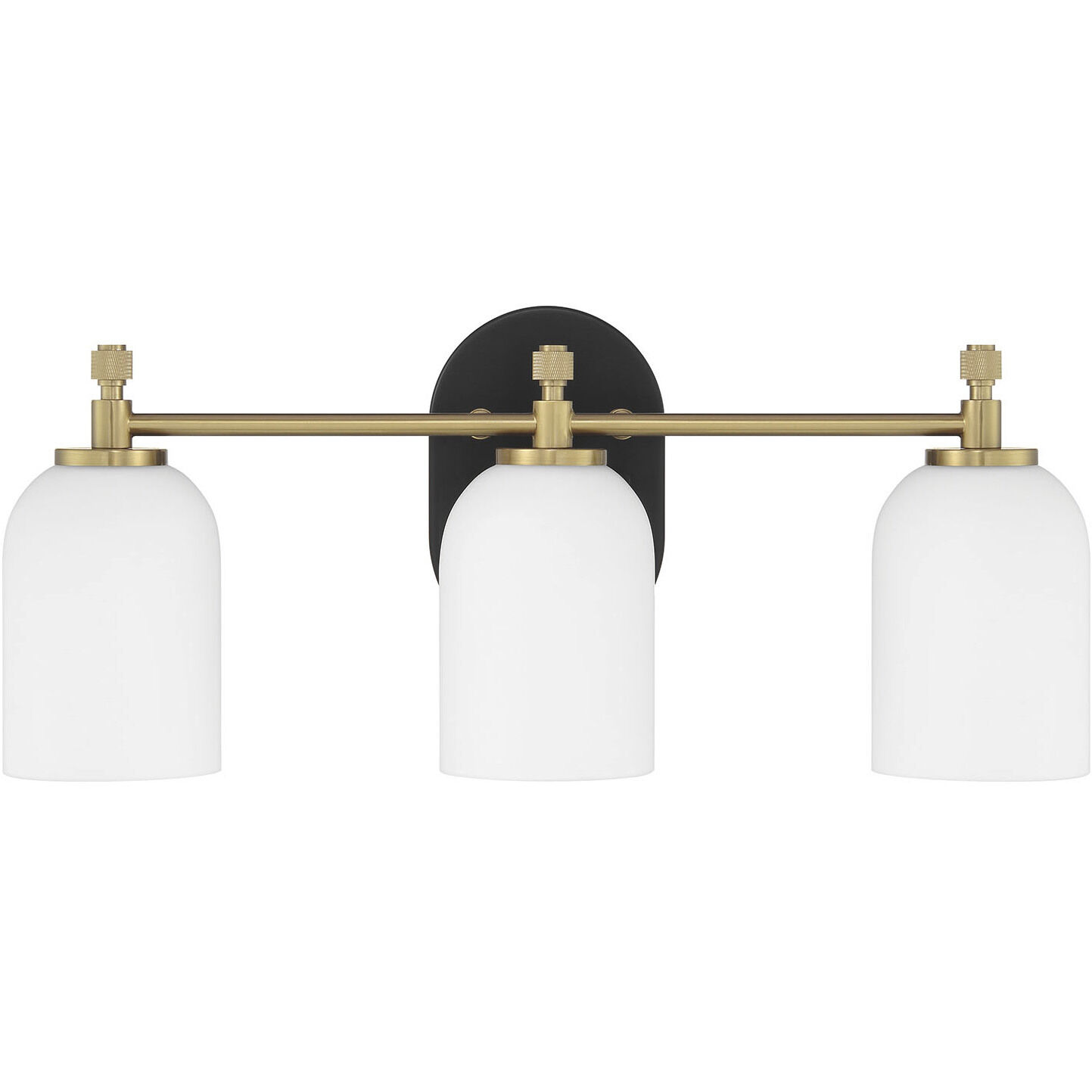 Council 3 Light 20.5 inch Flat Black/Satin Brass Vanity Light Wall Light
