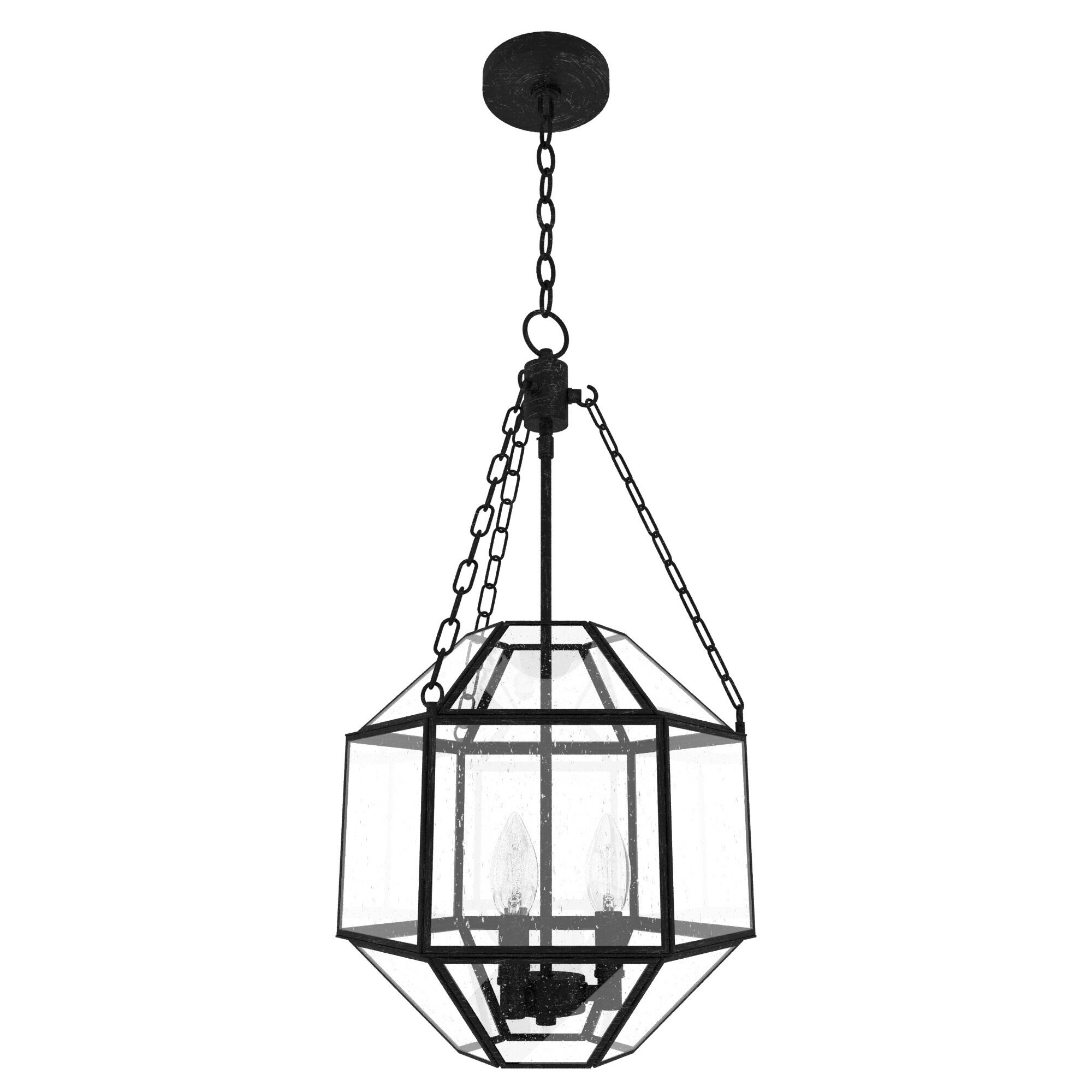Indria 3 Light 15.5 inch Rustic Iron Pendant Ceiling Light
