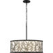 Scribble 6 Light 28 inch Matte Black Pendant Ceiling Light, Smithsonian Collaboration