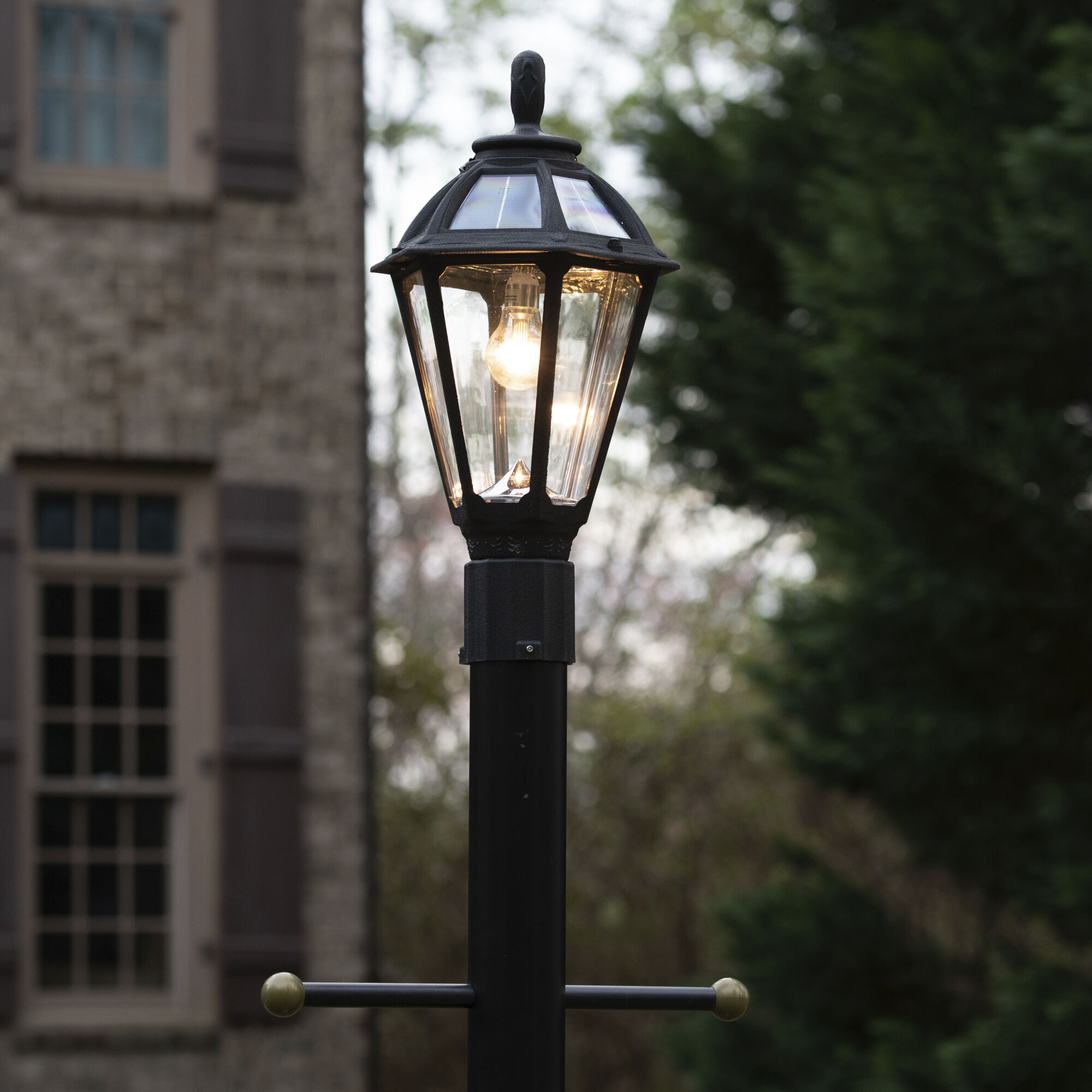 Polaris LED 19.25 inch Black Outdoor Post Light, Solar