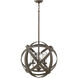 Open Air Carson 3 Light 18.5 inch Vintage Iron Outdoor Hanging in Non-LED