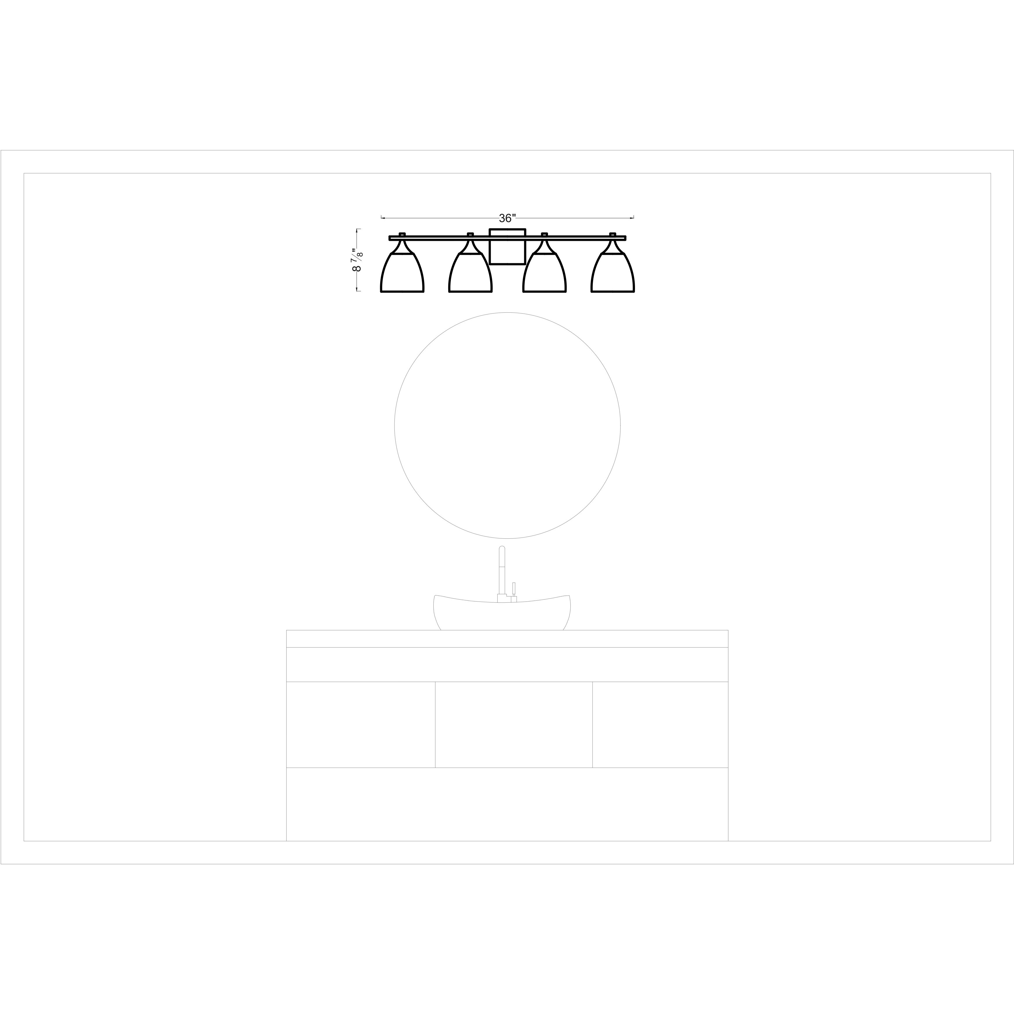 Drew & Jonathan Toffino 4 Light 36 inch Brushed Nickel Vanity Light Wall Light in Clear Crackle Glass