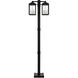 Nyack 6 Light 93 inch Black with Brushed Nickel Cluster Outdoor Post Light
