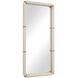 Cyprus 44 X 22 inch White Faux Shagreen Leather and Brass Mirror