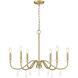 Toussant 6 Light 32 inch Mondern Gold Chandelier Ceiling Light in Modern Gold